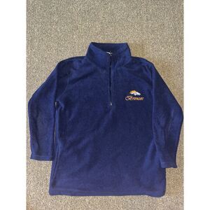 Vintage 90s Denver Broncos Fleece Pullover Mens L Quarter Zip